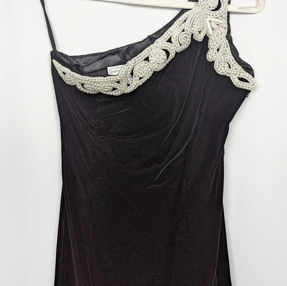 Vintage 90s JESSICA McCLINTOCK sz. 9/10 Gunne Sax Velvet Party Mini DRESS Beaded - Picture 3 of 12